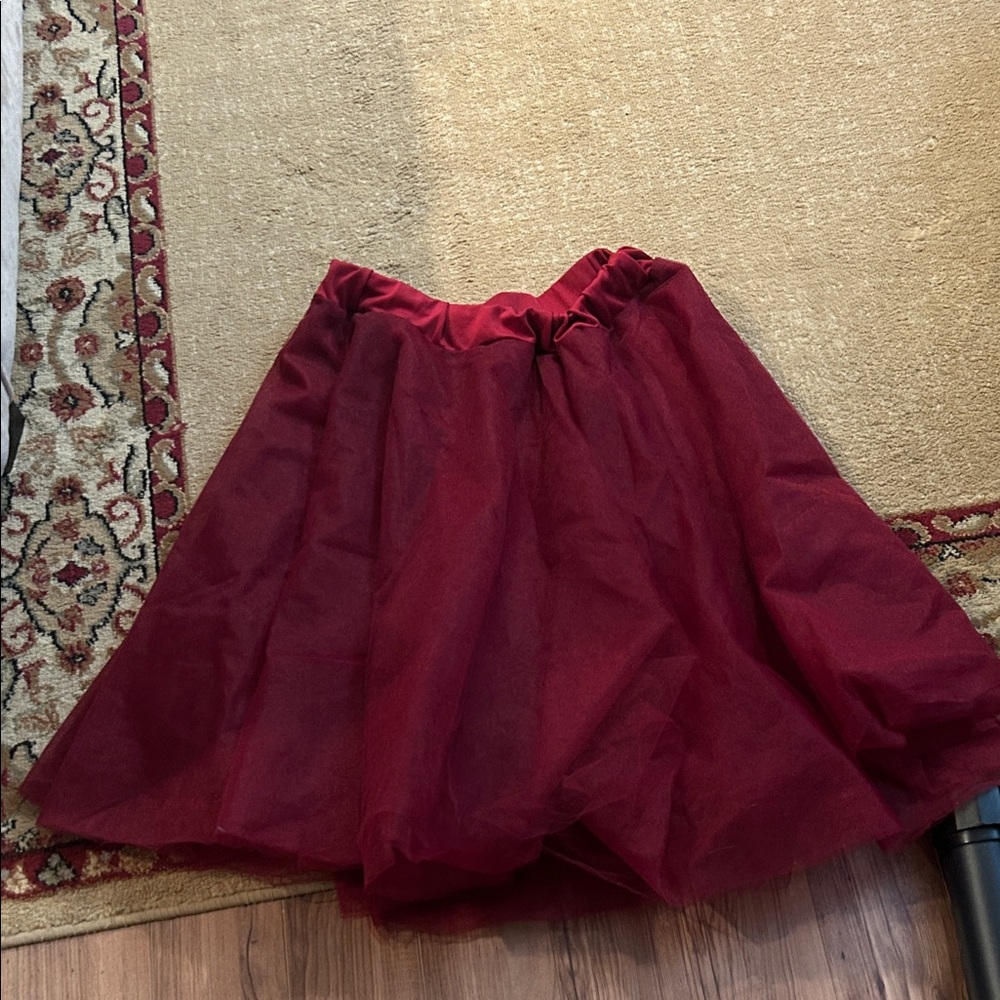 Elegant Burgundy Tulle Skirt